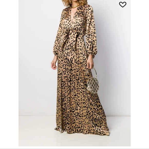 Temperley London Piera leopard-print silk gown us size 6 uk10 - Picture 10 of 15